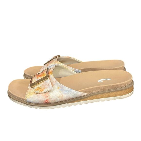 Dr. Scholl’s Size 8.5 Originalist 2 Slide Sandals Watercolor Blue Clay Beach - Picture 4 of 11